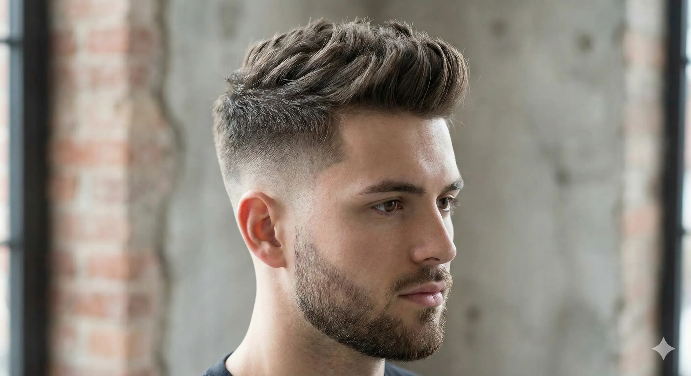 תספורת גברים מודרנית עם דירוג עדין