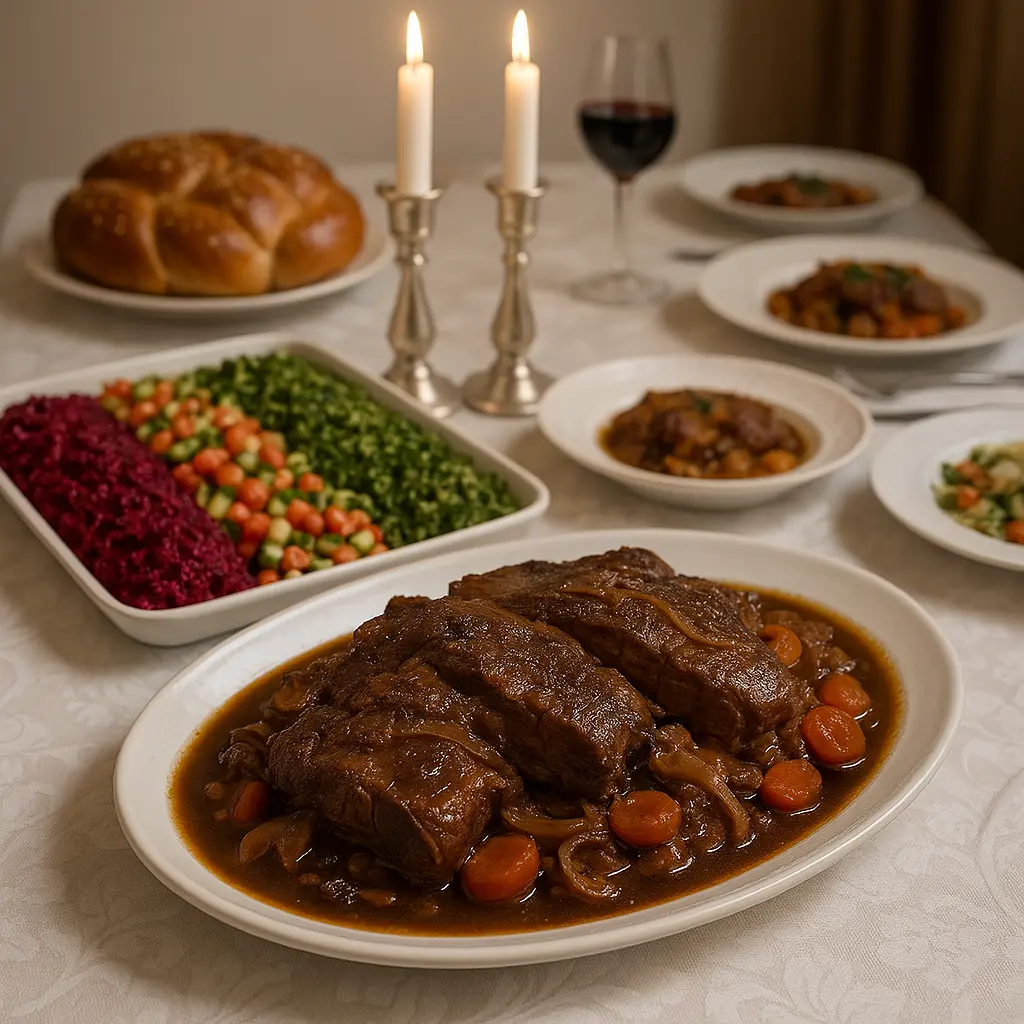 שולחן ערוך עם מנות שבת