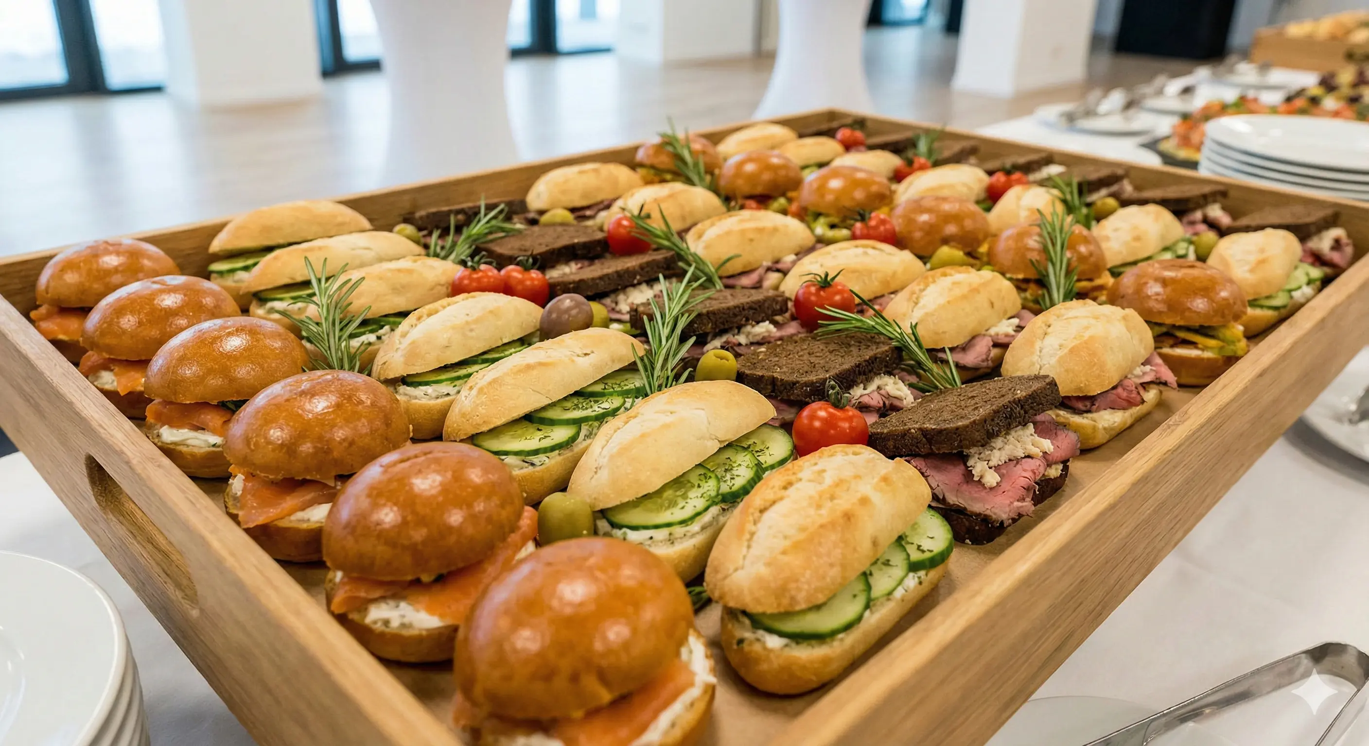 מגש אירוח עם מיני כריכים