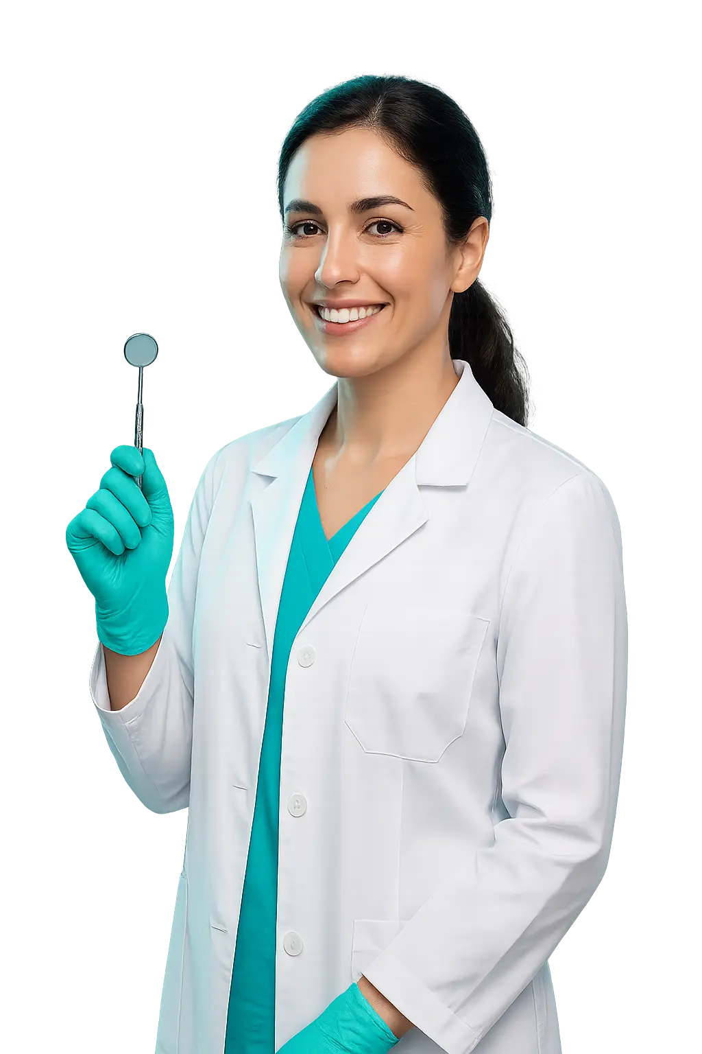 רופאת שיניים מחייכת