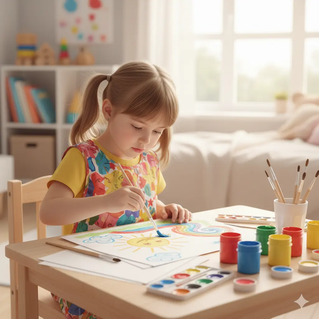 ילדה מציירת