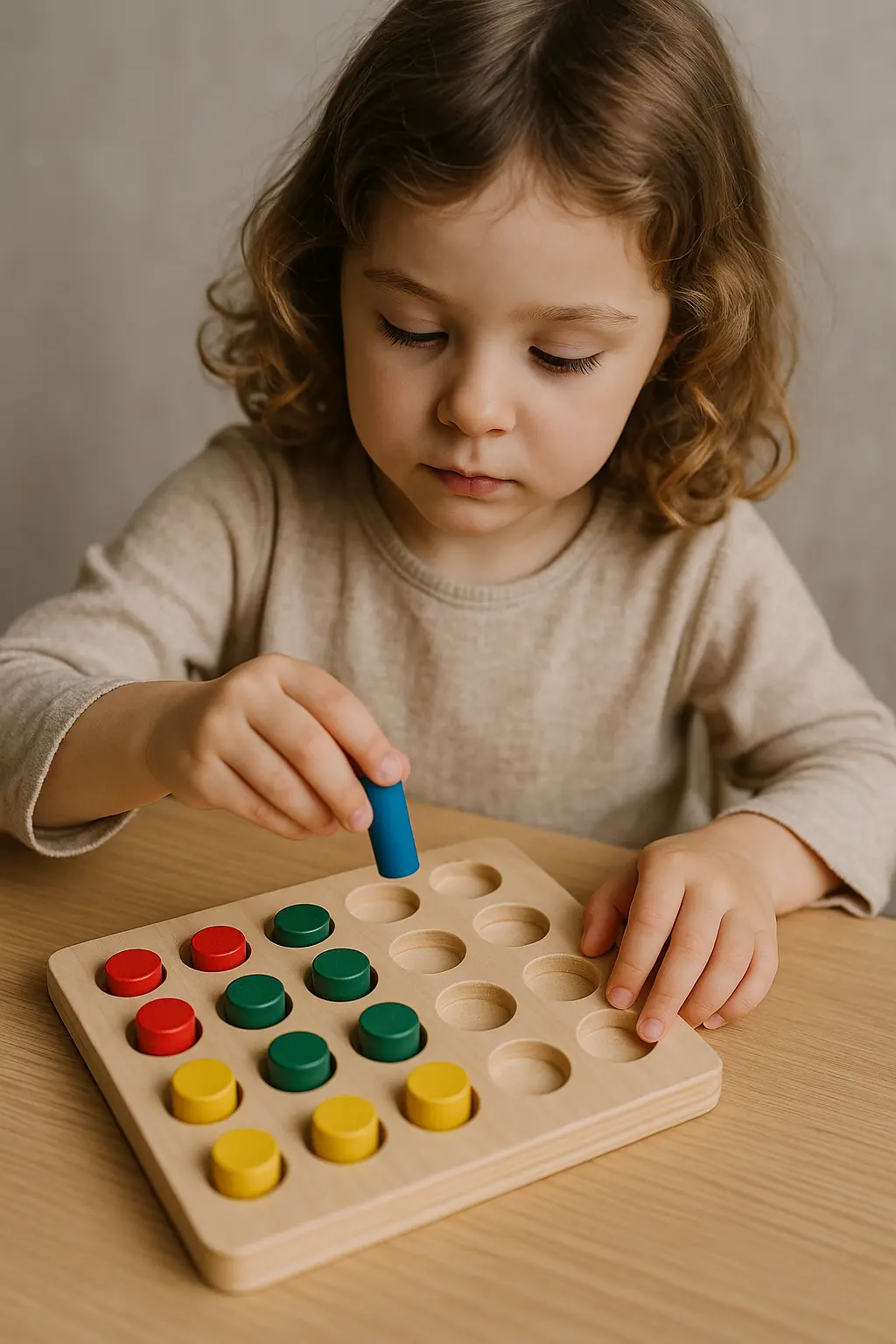 ילדה עם משחק חשיבה