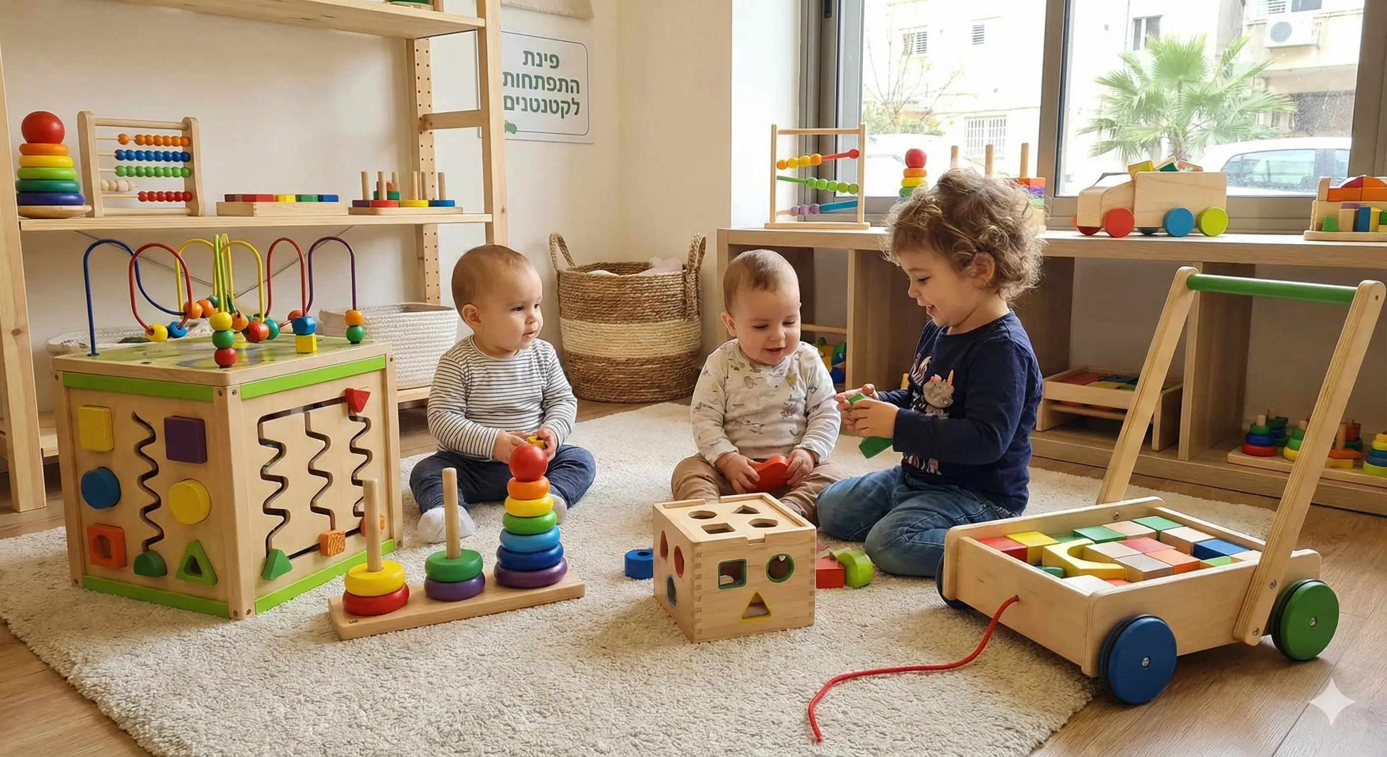 צעצועי התפתחות מעץ לתינוקות