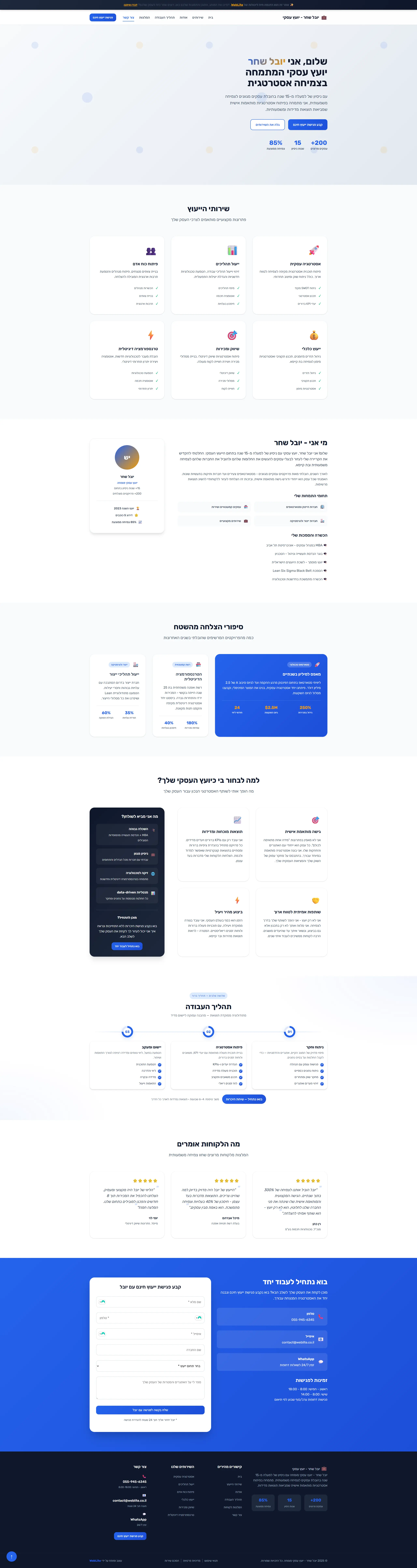 אסטרטגיה עסקית - אתר לדוגמה מבית WebLite